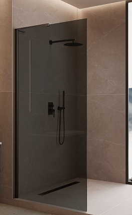 Душевая перегородка Vincea Волк-Ин (Walk-In) VLSW-1H110CGB 110x200 черный, тонированное