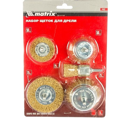 Набор щеток для дрели 5 шт. Matrix 74492