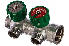 Регулирующий коллектор FAR 3/4" (ВР-НР) с 2 отв. 1/2" НР (заглушка для коллектора FK 4150 34 в комплекте) FK 3821 341241