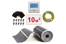 Плёночный электрический тёплый пол ТеплоСофт 10м.кв. с электронным терморегулятором плёнка 10м.кв./эл