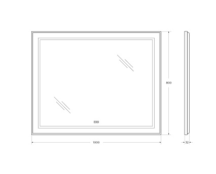 Зеркало BelBagno SPC-KRAFT-1000-800-LED-TCH-WARM-NERO 100x80 см антипар, черный