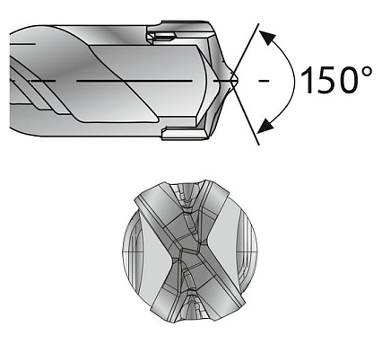 Бур SDS-plus 6,0х160х100 мм 4 резца KEIL TURBOHEAD Xpro 251060160