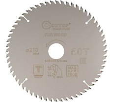 Диск пильный с тефлоновым покрытием по дереву Profi plus 210x1.5/2.2x32/30/25.4/20 мм, 60Т CUTOP 75-21060Т