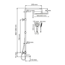 Душевая стойка WasserKRAFT A188.163.155.WM Thermo с термостатом, белый матовый