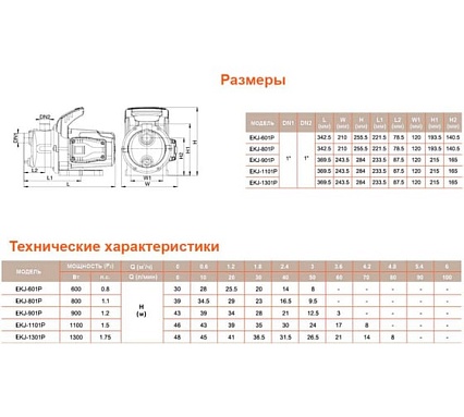 Самовсасывающий струйный насос LEO LKJ 1002 P 1213