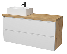 Тумба со столешницей ЗОВ Дион 120 см белый матовый/дуб