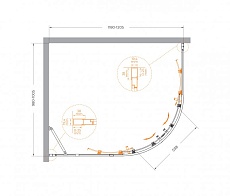 Душевой уголок Cezares MOLVENO-RH-2-120/100-C-BORO-IV 120x100 прозрачный, брашированное золото