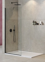 Душевая перегородка Cezares LIBERTA-L-1-TB-110-C-NERO 110x195 прозрачная, профиль черный