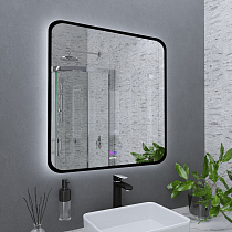Зеркало Grossman Elegance-норма 90x80 см с подсветкой и подогревом, черный 1790802