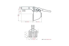 Механический зажим с горизонтальной ручкой, усилие 227кг Goodhand GH-225-DSM