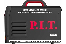 Аппарат аргонодуговой сварки P.I.T. 200 А,ПВ-45, MMA 1,6-4 мм,4.2квт, TIG 1.2-1.6-2.0 PTIG200-C