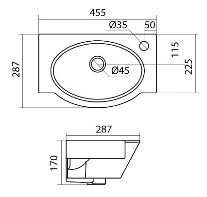 Раковина Santek Форум 45 см 1.WH11.0.545 R