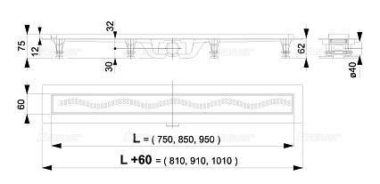 Душевой лоток Alcaplast Simple APZ8-650M 65 см, с решеткой, хром