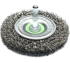 Щетка дисковая гофрированная Lessmann Д75x10, ROF 0.30 мм, хвостовик 6мм 410135
