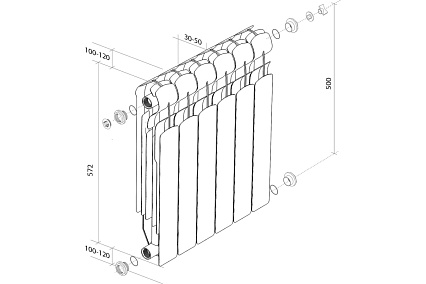 Радиатор Royal Thermo Indigo Super+ 500 - 8 секция НС-1274310