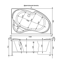 Акриловая ванна Aquanet Capri 160x100 R