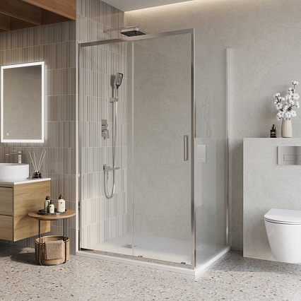 Душевой уголок BelBagno LUCE-AH-1-140/90-C-Cr 140x90 прозрачный, хром