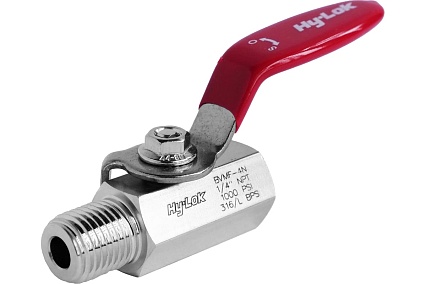 Шаровой кран Hy-Lok BV-MF-4N-PK 110 серии из нержавеющей стали SS 316, NPT 1/4" наруж. - NPT 1/4" внутр