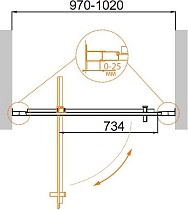 Душевая дверь Cezares MOLVENO-BA-1-100-P-Cr 100x190 рифленая