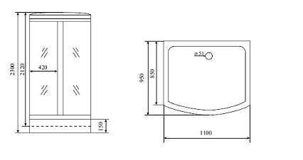 Душевая кабина Timo Lux TL-1501 95x110