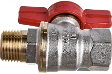 Шаровой кран Giacomini DADO 1/2, ВН, ручка-бабочка красная, никелированный R914 R914X023