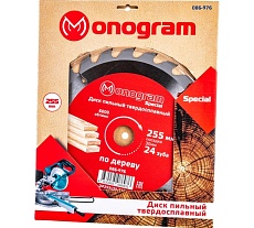 Диск пильный твердосплавный Special (255х30 мм; 24 зуба) MONOGRAM 086-976