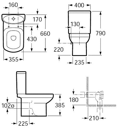 Чаша для унитаза Roca Dama Senso 342517000