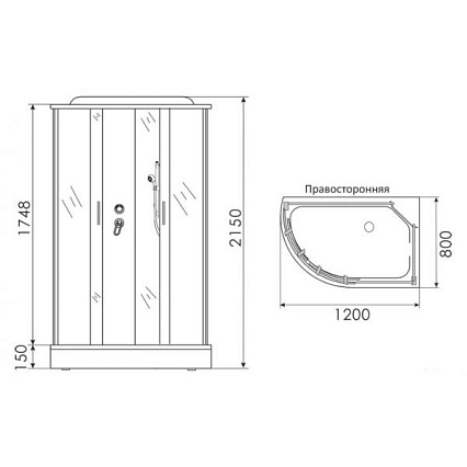 Душевая кабина Erlit Comfort ER3512TPR-C4 120x80 см