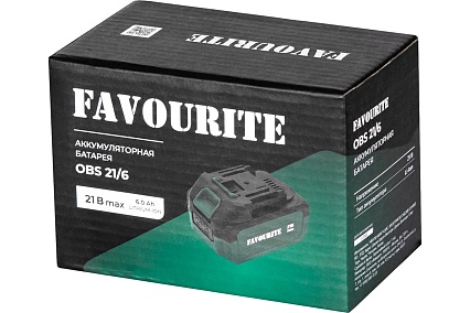 Аккумуляторная батарея One battery system Li-ion 21 В, 6 Ач, 1.1-1.3 А Favourite OBS 21/6