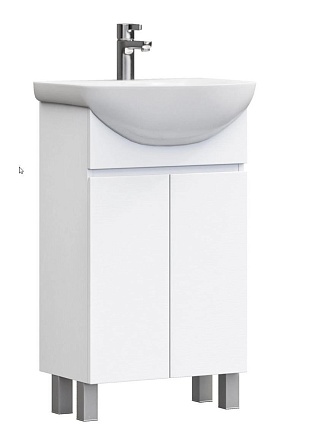 Тумба с раковиной Vigo Wing 50 см напольная с дверцами, белый