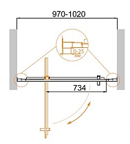 Душевая дверь Cezares MOLVENO-BA-1-100-C-Cr-IV 100x190 прозрачная