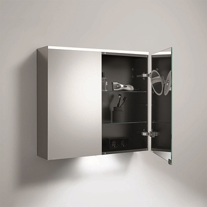 Зеркальный шкаф Burgbad Eqio 90 см серый глянец