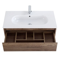 Тумба с раковиной BelBagno Kraft 80 см 1 ящик, полка Rovere Tabacco