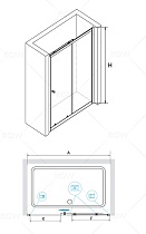 Душевая дверь RGW Classic CL-12 (146-151)x185 прозрачное, раздвижная