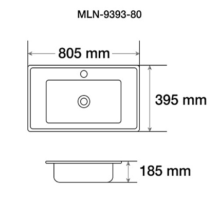 Раковина Melana MLN-9393-80 80 см