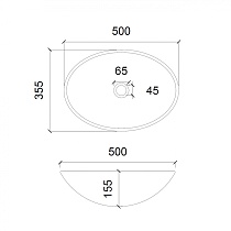 Раковина Abber Glas AK2303 50 см прозрачный