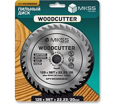 Диск пильный по дереву MKSS Toolbox WC1250 Woodcutter 125x36Тх22,23/20 мм WC12503622