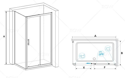 Душевой уголок RGW Passage PA-145 140x80 прозрачное, хром