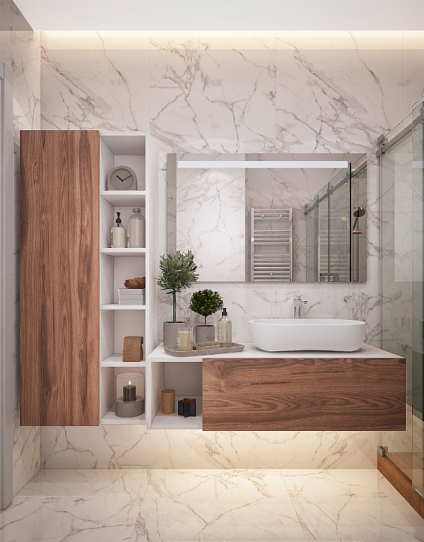 Дизайн-проект ванной комнаты "Итальянский резидент"