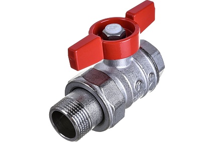 Шаровой кран Giacomini R859, 3/4, ВН, ручка-бабочка, хромированный, с разъемным соединением R859x325