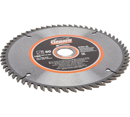 Диск пильный 160x20/16 мм, 60 зубьев Gepard GP0901-60