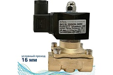 Соленоидный клапан прямого типа с мембраной принудительного подъёма ArTorq SK15L200GN.24DC 2/2 нормально закрыт, G 1/2”, корпус латунь