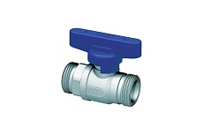 Шаровой кран FAR хром, 3/4"НР бабочка, синий FS 3067 34BC