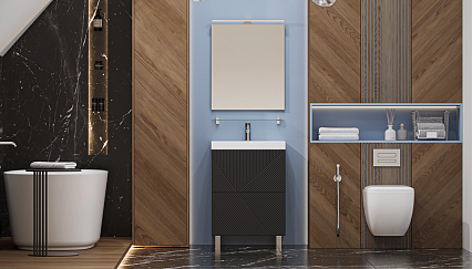 Тумба с раковиной Velvex Edge 60 см напольная