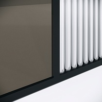 Душевая перегородка Niagara Nova NG-481-90FBLACK 90x200 рифленая/тонированная, профиль черный матовый