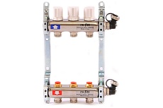Коллекторная группа Uni-Fitt 1х3/4, 3 выхода, с регулировочными и термостатическими вентилями, нержавеющая сталь 451I4303