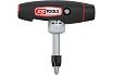 Отвертка для бит KS Tools с ручкой-трансформером, 1/4", в комплекте с 5 битами 911.2475
