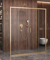 Душевой уголок Cezares MOLVENO-AH-2/2-170/90-C-BORO-IV 170x90 прозрачный, брашированное золото