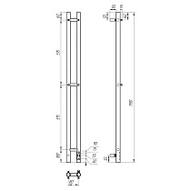 Полотенцесушитель электрический Point Гермес PN12812W П3 80x1200 диммер справа, белый