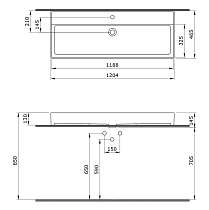 Раковина Bocchi Milano 1394-001-0126 120 см